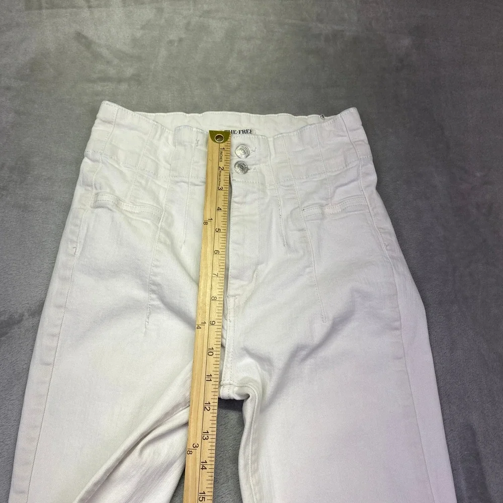 Free People We The Free Just Float On Flare Jeans White High Rise Bell Bottom 26